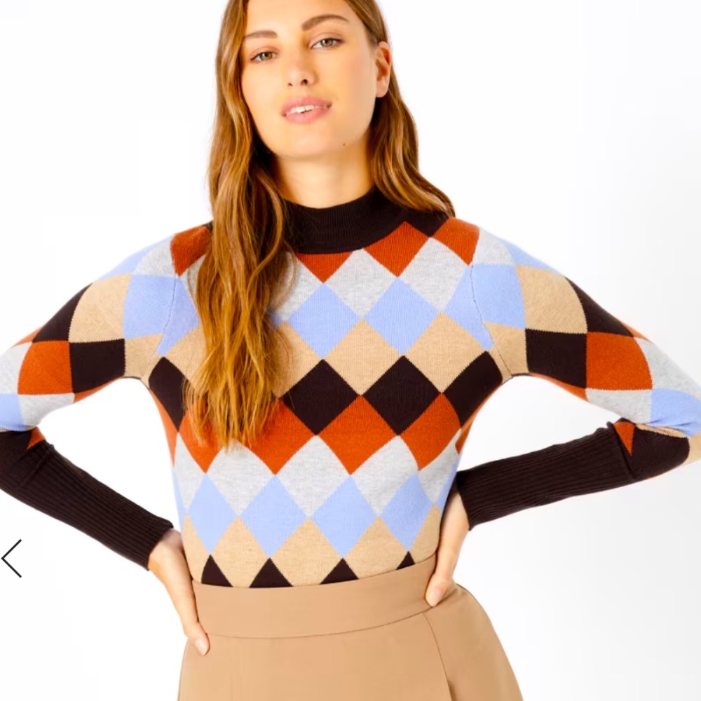 M&S Collection Diamond Argyle Fitted Sweater